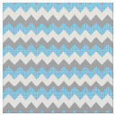 Light Blue, White en Grey Chevron Pattern Stof (Close Up)