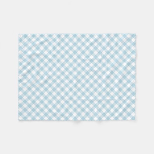 Light Blue White Gingham Pset Pattern Fleece Deken (Voorkant (Horizontaal))