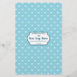 Light Blue & White Heart Soap Wrap Paper