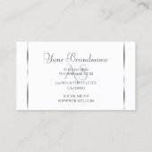 Light Blue White Pearl Glitter Diamonds Monogram Visitekaartje (Achterkant)