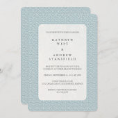 Light Blue + White Zee Wave Pattern Beach Weddensc Kaart (Voorkant / Achterkant)