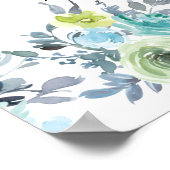 Light Blue Yellow Green Floral Wedding Schedule Poster (Hoek)