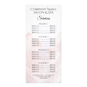 Light Blush Pink Crystals Spa Salon Service Menu (Voorkant)