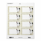 Light Brahma Rooster Land Classic Etiket (Full Sheet)