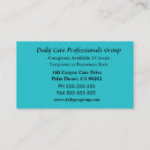 Light Breeze zorgverlener Professional Visitekaartje (Achterkant)