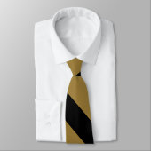 Light Bronze en Black University Stripe Stropdas (Gebonden)