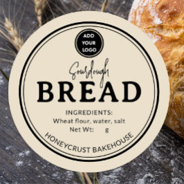 Light Brown Bakery Sourdough Bread Label Sticker