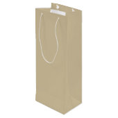 Light Brown - Beige - Tan Solid Color Trends Wijn Cadeautas (Achterkant Gekanteld)