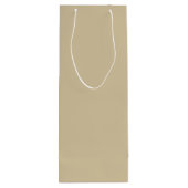Light Brown - Beige - Tan Solid Color Trends Wijn Cadeautas (Achterkant)
