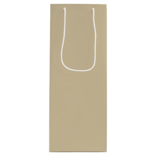 Light Brown - Beige - Tan Solid Color Trends Wijn Cadeautas (Voorkant)