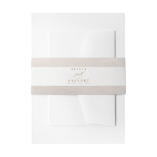 Light Brown Elegant-script Uitnodigingen Wikkel