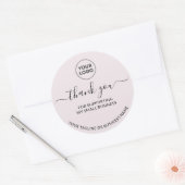Light Brown Thank you Small Logo Round Sticker (Envelop)