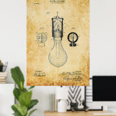 Light Bulb Patent Poster (Thuiskantoor)