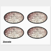Light Burgundy Glitter Sparkle-Logo — Productlabel Ovale Sticker (Vel)