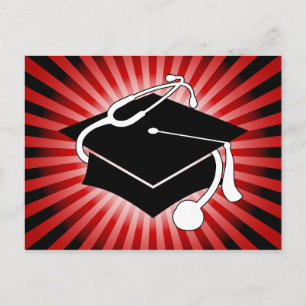 Light Burst Medical Graduation Cap Aankondigingskaart