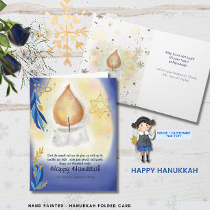 Light Candles Waterverf Happy Hanukkah Kaart