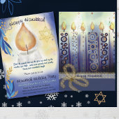 Light Candles waterverf Happy Hanukkah Kaart