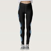 Light Carolina Blue Basketball Custom Number Sport Leggings (Voorkant)