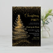 Light christmas tree Birthday Foil Invitation (Debout devant)
