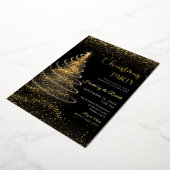 Light christmas tree Birthday Foil Invitation (Rotation)