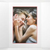 Light Coral, Modern Baby shower Suite Drieluik Uitnodiging (Binnenkant midden)