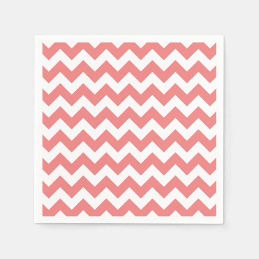 Light Coral White Chevron Zig-Zag Pattern Servet (Voorkant)