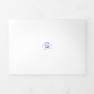 Light Cornflower Blue, Sky Megenta, Girly Drieluik Kaart