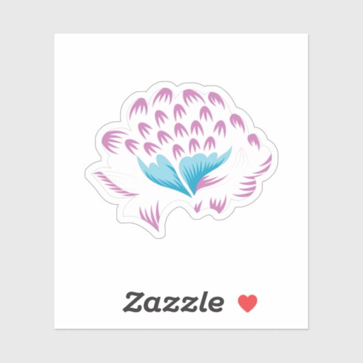 Light Cornflower Blue, Sky Megenta, Girly Sticker (Vel)