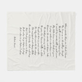 Light Cream Custom Poem Song Lyric Quote  Fleece Deken (Voorkant (Horizontaal))