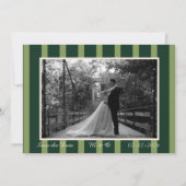 Light & Dark Green Thin Stripe Invitation (Devant)