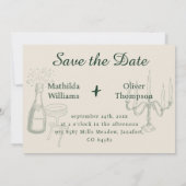 Light & Dark Green Wide Stripe Invitation (Dos)