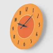 Light & Dark Orange Deco Black Numbers Clock Grote Klok (Hoek)