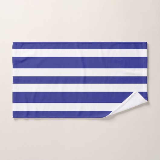 Light Deep Blue White Stripes (Serviette à main)