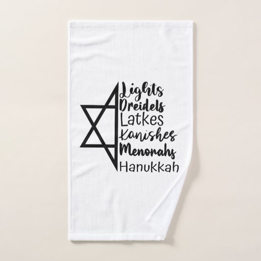 Light Dreidel Latke Kanish Menorah Hanoukka (Serviette à main)