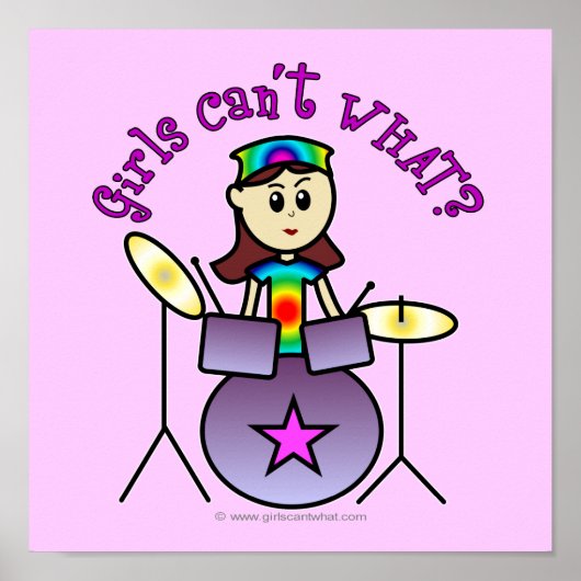 Light Drummer Girl Poster (Voorkant)