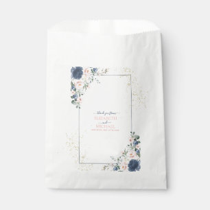Light Dusty Blue Blush Pink Gold Floral Weddenscha Bedankzakje