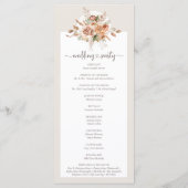 Light Earth Tone Bloemen Rustieke Boho Wedding Par Programma (Achterkant)