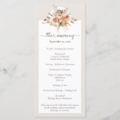 Light Earth Tone Bloemen Rustieke Boho Wedding Par Programma (Voorkant)
