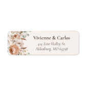 Light Earth Tone Floral Rustic Boho Retouradres Etiket (Voorkant)