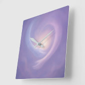 Light Embrace Serene Abstract in Lavender Light Vierkante Klok (Hoek)