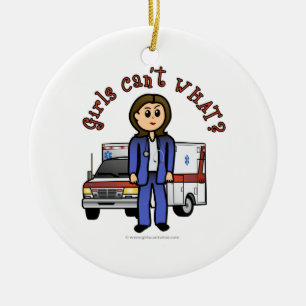 Light EMT Paramedic Girl Keramisch Ornament