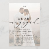 Light Faded Fading Photo Monogram Engagement Party Kaart (Voorkant)