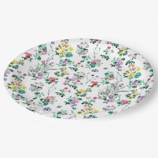 Light Floral Pattern Papieren Bordje (Gekanteld)