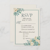 Light Formal Floral Response Kaart (Voorkant / Achterkant)