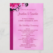 Light Fuchsia Floral Flat Wedding Programme Modèle (Devant)
