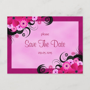 Light Fuchsia Floral Save the Date Notice Briefkaart
