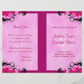 Light Fuchsia Floral Wedding Programme Modèles (Devant)