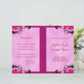 Light Fuchsia Floral Wedding Programme Modèles (Debout devant)