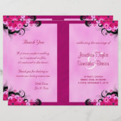 Light Fuchsia Floral Wedding Programme Modèles (Devant / Derrière)