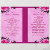 Light Fuchsia Floral Wedding Programme Modèles (Dos)